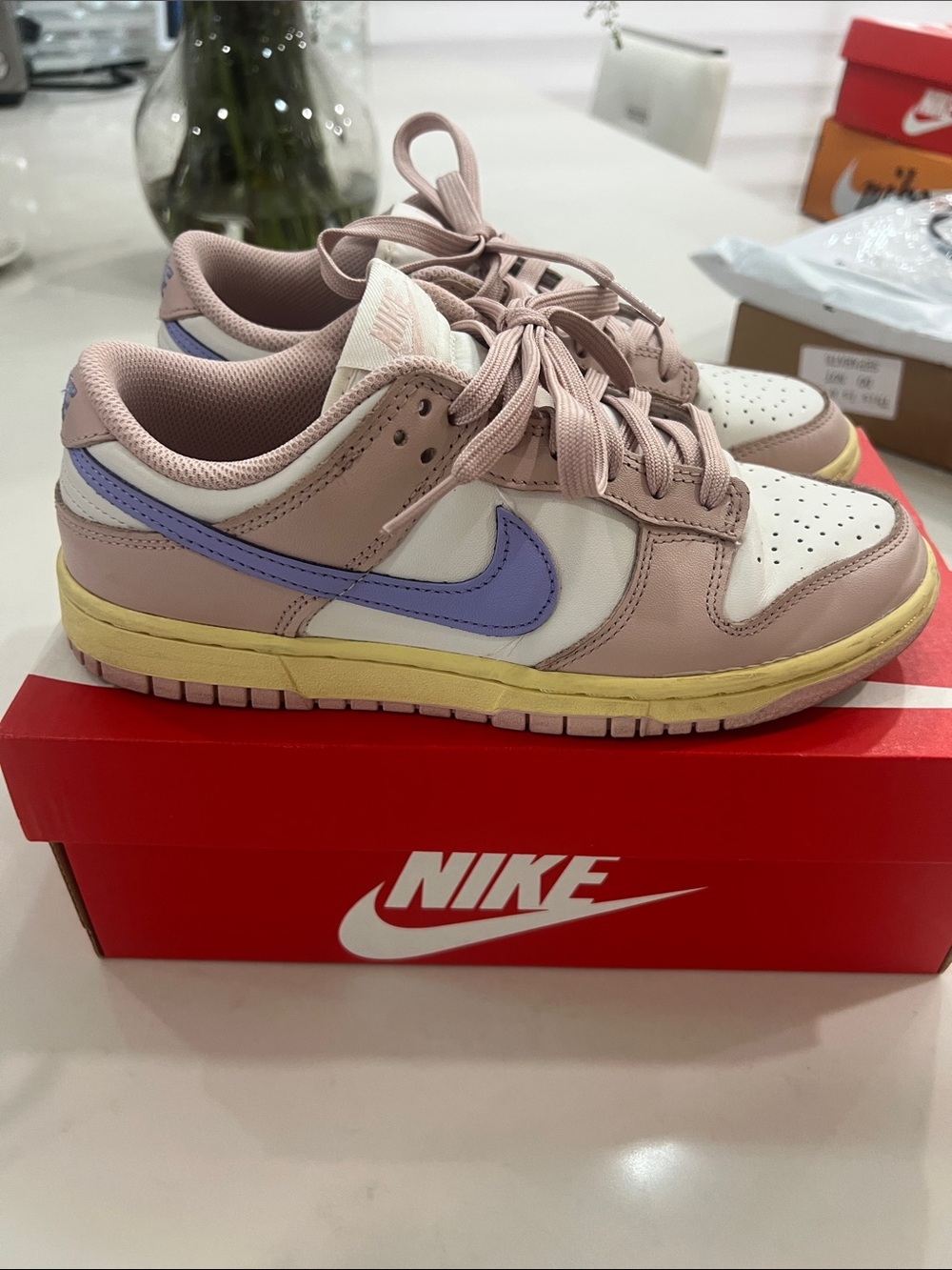 Nike Women’s Low-Top Sneakers in Dusty Pink, Lavender & Cream